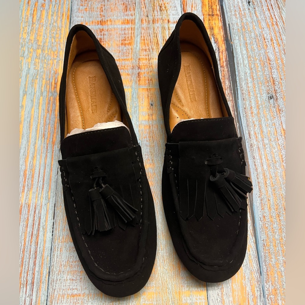 Black Tassel Suede Loafers